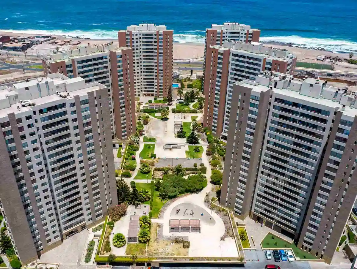 Vista aerea de áreas verdes Edificio Rimini