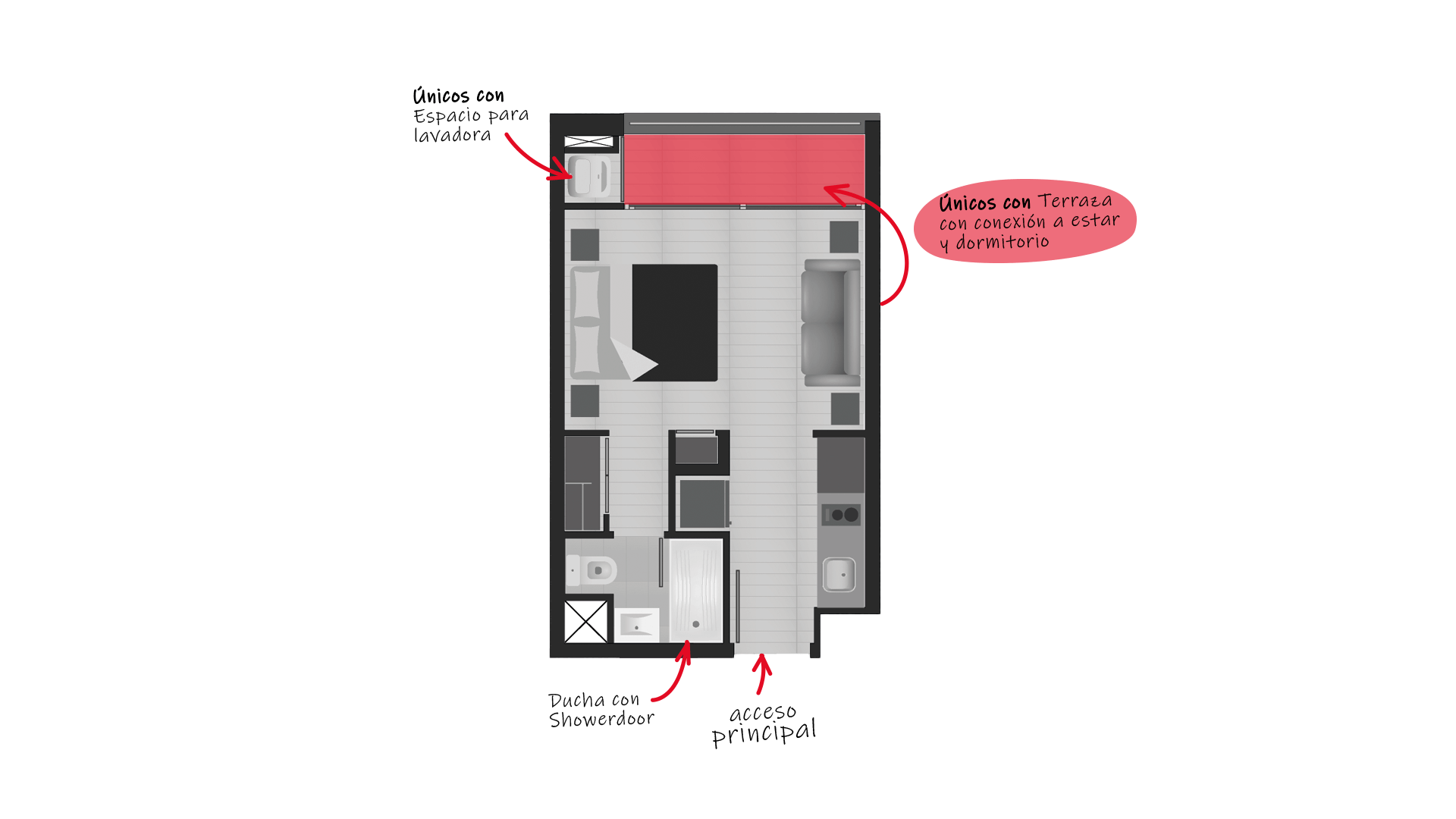 Planta 1D 1B 29m2 Edificio San Eugenio