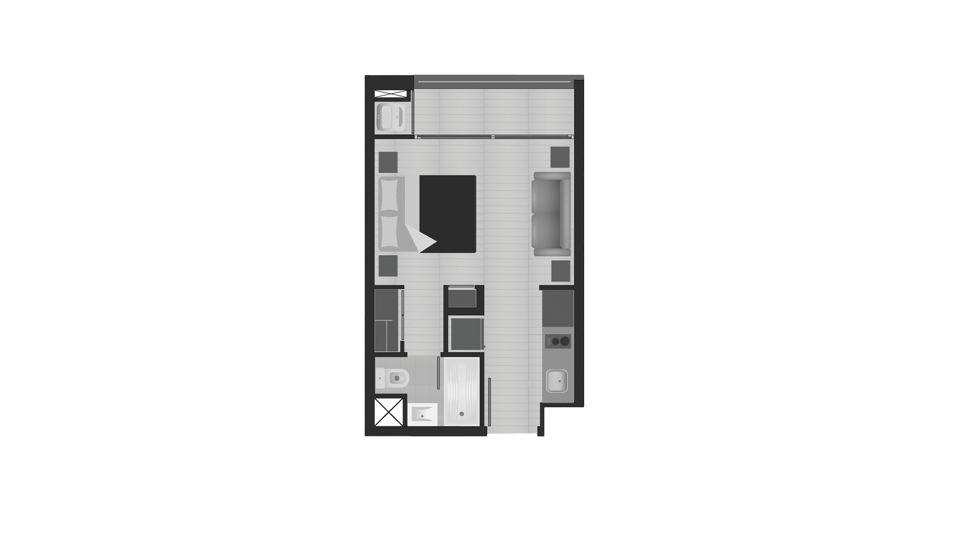 Planta 1D 1B 29m2 Edificio San Eugenio