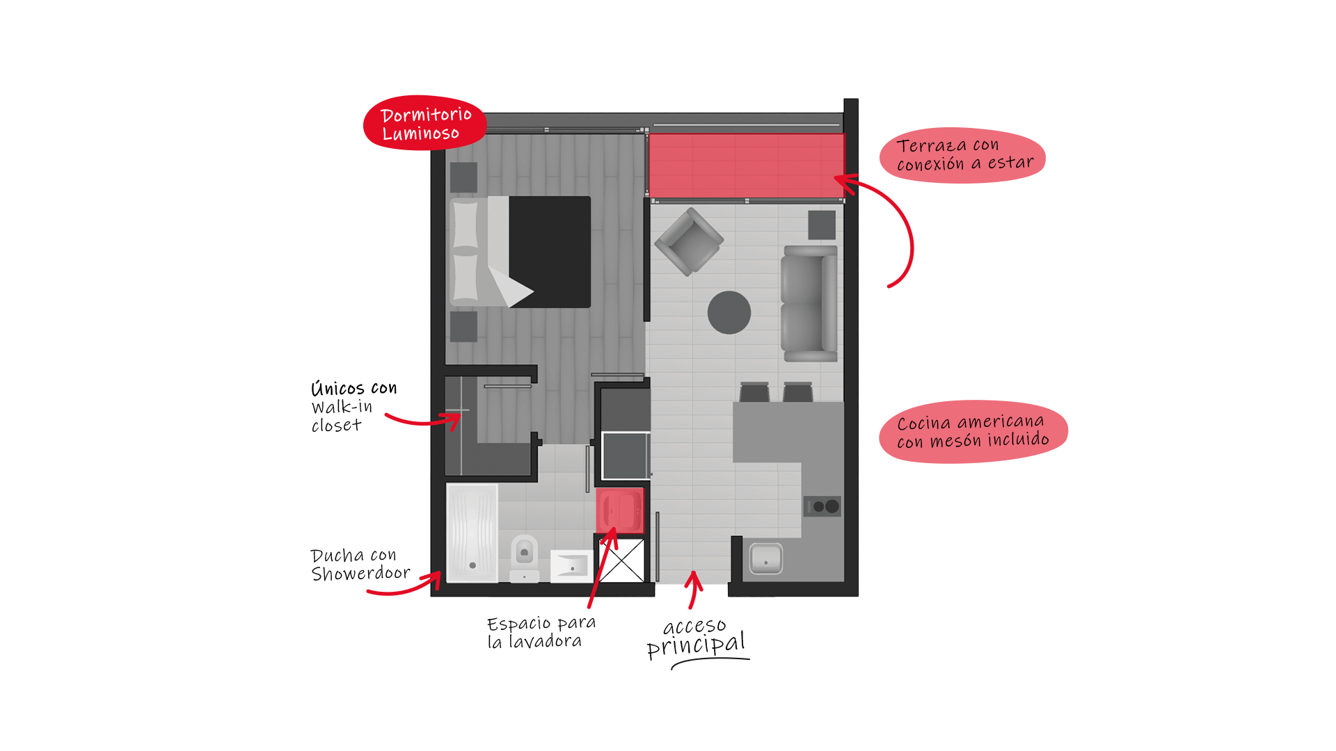 Planta 1D 1B 37m2 Edificio San Eugenio